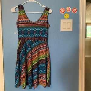 Asymmetric pattern dress